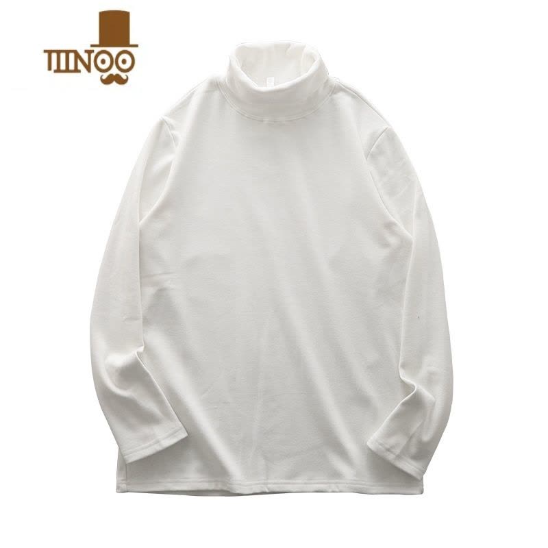 YANXU双面德绒高领打底衫男纯色保暖内搭中高领加绒加厚长袖t恤图片