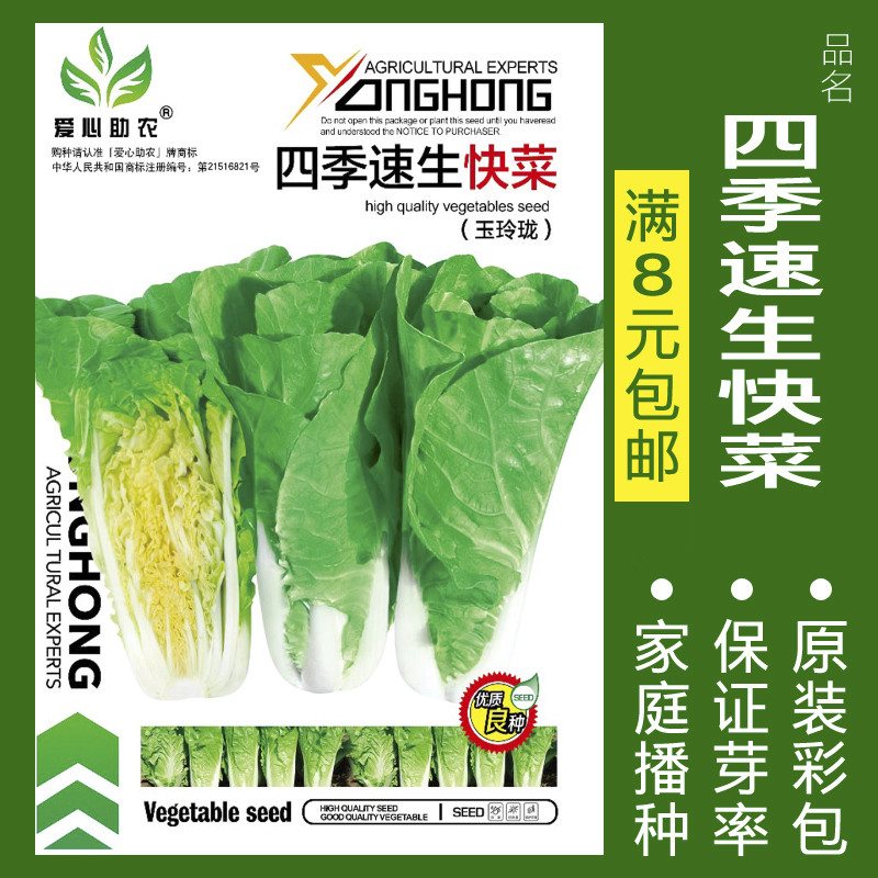 【补贴10%】蔬菜种子四季播种阳台农家盆栽香菜菠菜生菜韭菜小葱草莓籽孑大全 四季速生快菜约500粒 均码