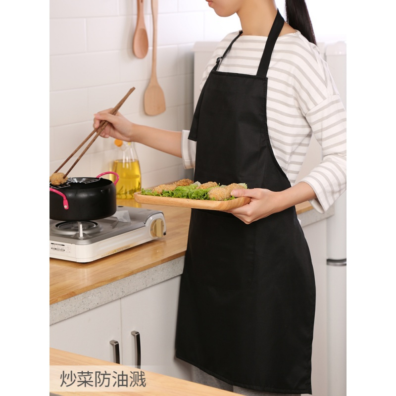 日式厨房围裙 防水防油家用背心式护衣做饭长袖罩衣日用家居