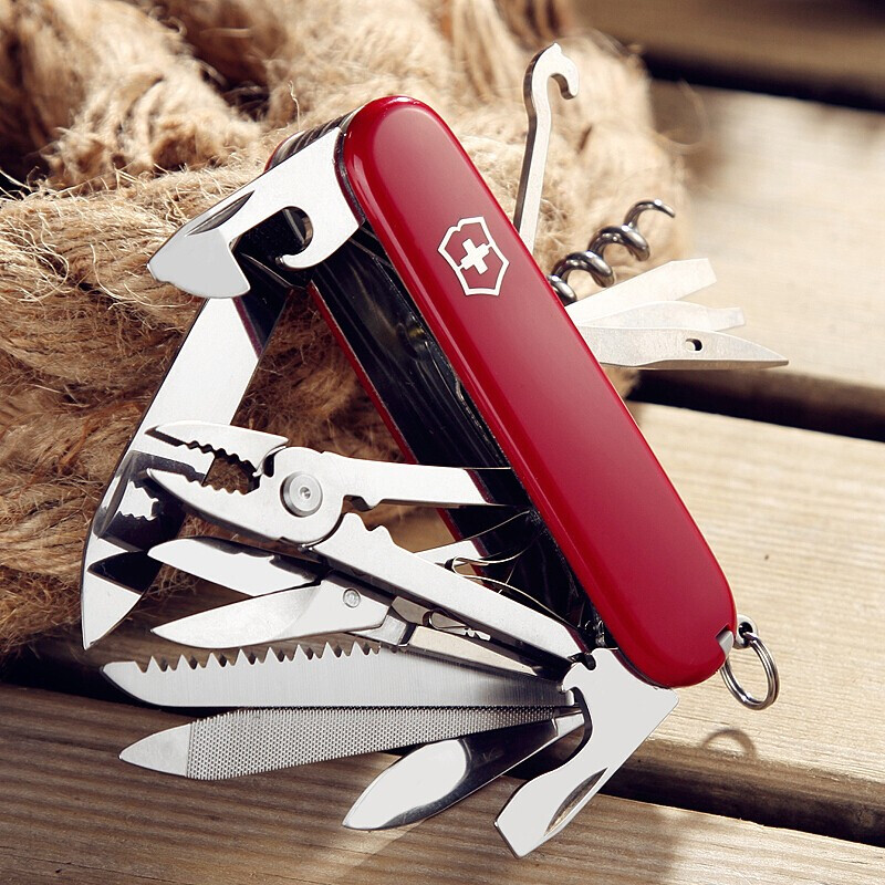维氏(VICTORINOX)瑞士军刀 工艺大师24项功能 水果刀多功能刀折叠刀 红色1.3773高清大图