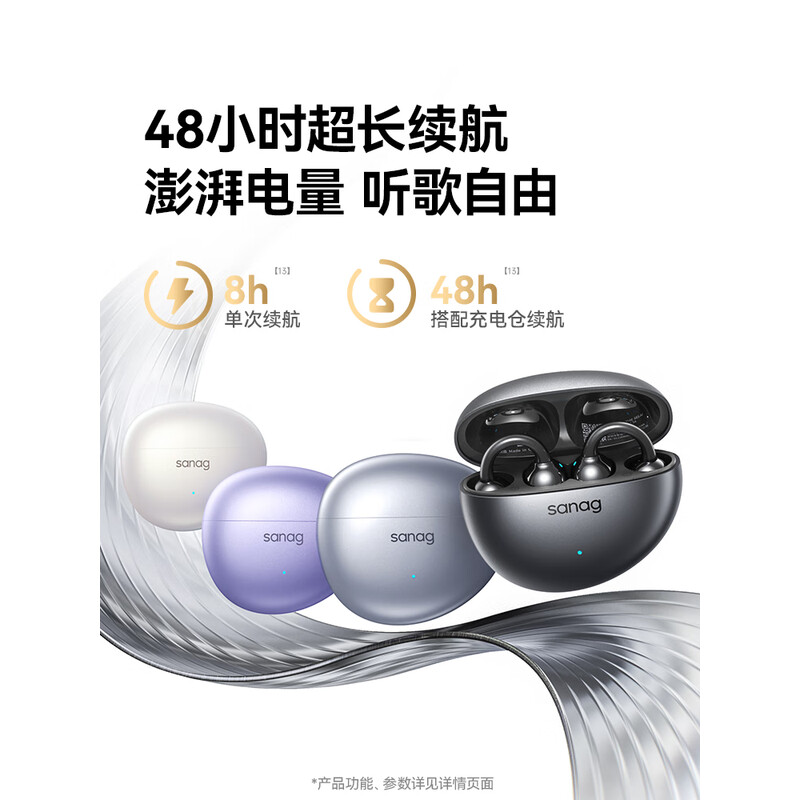 塞那-耳夹式蓝牙耳机 S7S AI 黑色高清大图