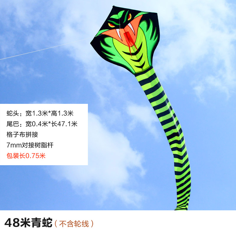 潍坊大蛇风筝48米88米青蛇风筝线轮儿童卡通风筝成人易飞大型创意 三维工匠 48米树脂杆青蛇(不带线)高清大图