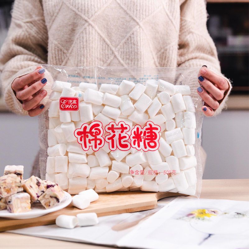 伊高棉花糖牛扎糖奶枣材料批发烘焙展艺低糖日式棉花糖雪花酥原料 小葫芦饼干170g*3袋