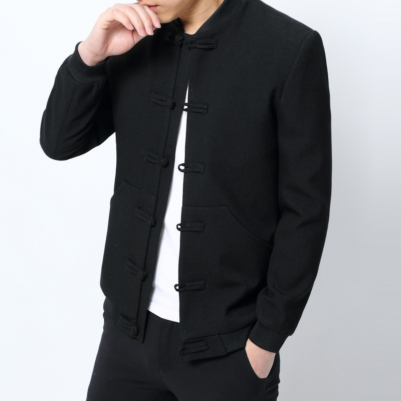 春季新品中国风盘扣上衣夹克男款复古中式立领春秋青年唐装外套男