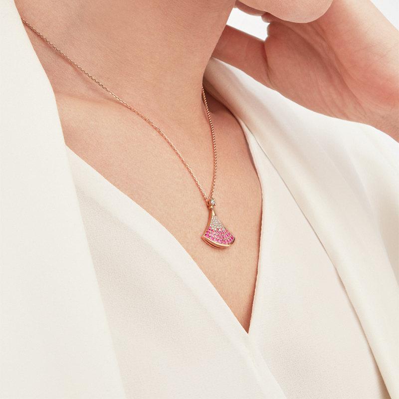 bvlgari宝格丽七夕情人节divasdream玫瑰金项链358436