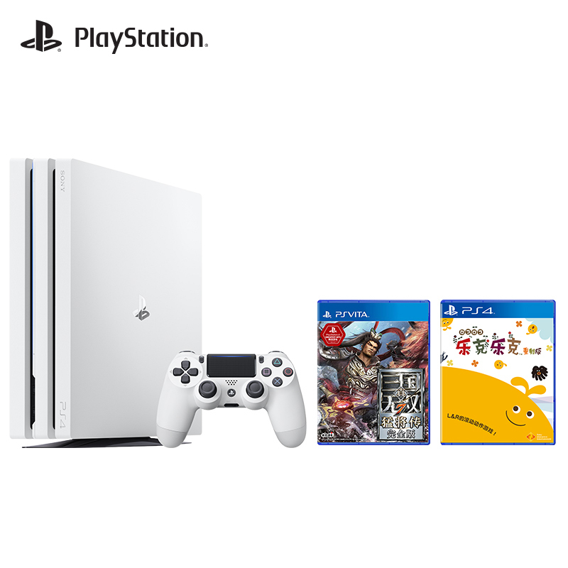索尼(SONY)PlayStation 4 PS4 Pro 1TB白色人气亲子欢乐套装 国行家用游戏机