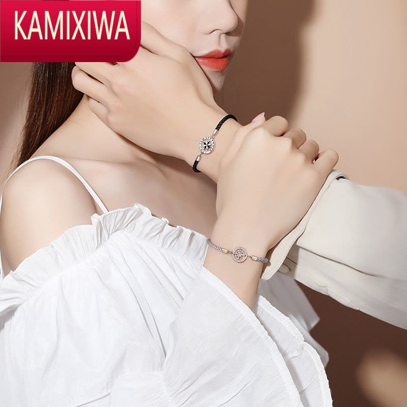 KAMIXIWA星芒情侣手链一对情侣款设计感小众银星星手绳男女纪念生日礼物图片