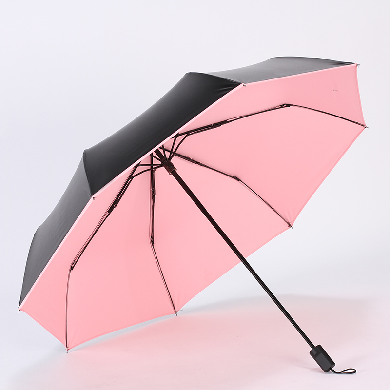 简约遮阳伞黑胶防晒防紫外线太阳伞韩国小黑伞小清新两用晴雨伞女