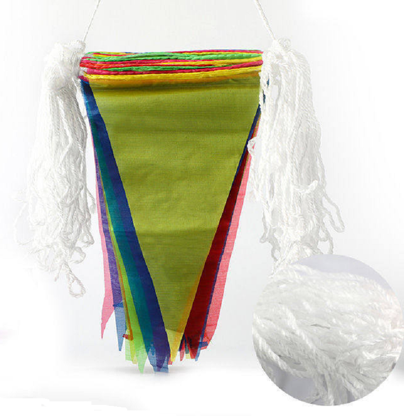 深眇五彩三角旗 串旗小彩旗装饰 大号加粗白色尼龙绳 20*30cm 150面/包约100米(包)