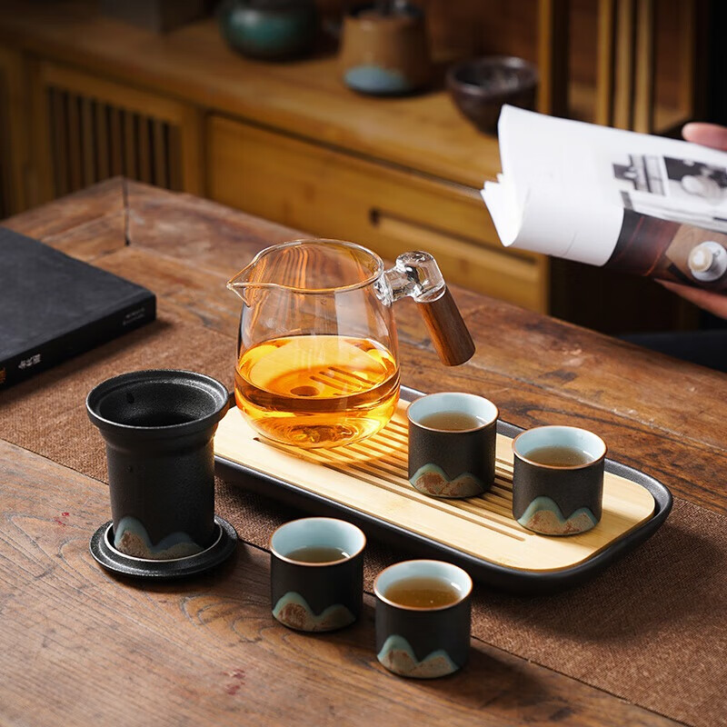 五拾缘品山商务套组WSY-23A02一壶/四杯/盘+礼盒高清大图