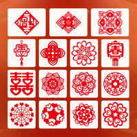2024龙年新年diy手工窗花福字剪纸乔迁之喜春节装饰玻璃透明静电贴窗贴