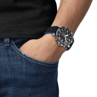 天梭(TISSOT)瑞士手表 海星系列腕表 针织带石英男表T120.417.17.051.03