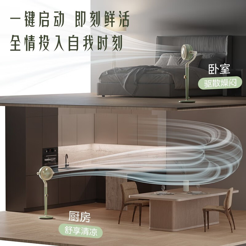 美的空气循环扇家用智能落地扇强力低音遥控宿舍卧室摇头电扇风扇GDG24FG