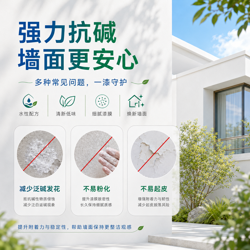 千居美新家园外墙漆 面漆防水防晒耐候抗污乳胶漆外墙涂料 白色 3KG高清大图