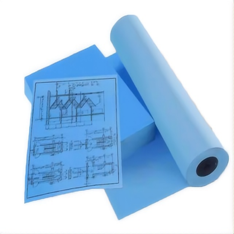羚翎 A0蓝图纸 80g 880mm*50米/卷 2寸管芯 工程图纸 1.00 盒/卷 (计价单位:卷) 蓝色高清大图