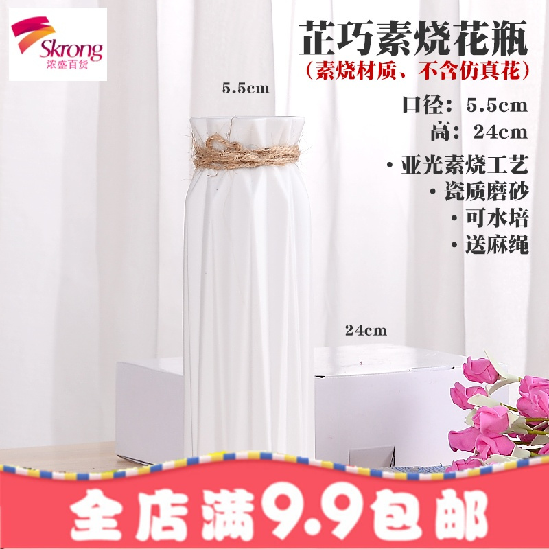 北欧创意陶瓷花瓶卧室电视酒柜客厅办公家居装饰工艺品招财小摆件