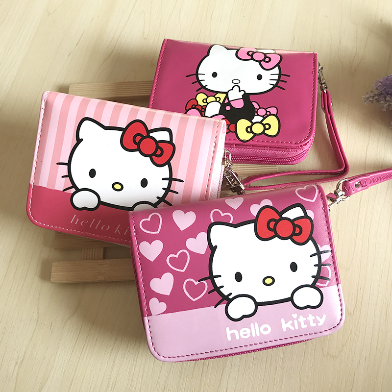 可爱hollekitty猫儿童钱包女孩卡通动漫短款拉链小手包学生钱包视频