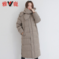 yaloo/雅鹿羽绒服女中长款2018新款韩版冬时尚过膝保暖鸭绒外套潮