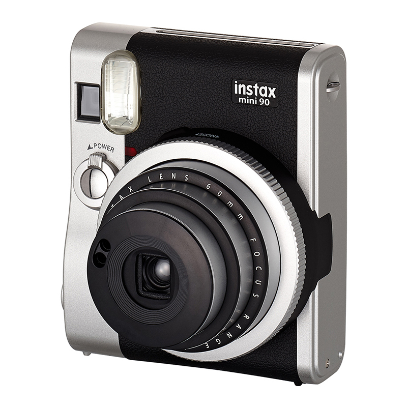 富士(FUJIFILM)INSTAX拍立得 相机一次成像 富士小尺寸胶片相机 mini90黑色套装 含20张花边相纸