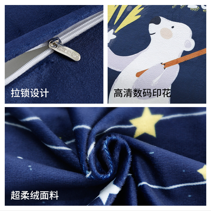 美帮汇记忆棉枕头套冬天绒毛绒面单个单人枕用乳胶枕套小号3050不含芯高清大图