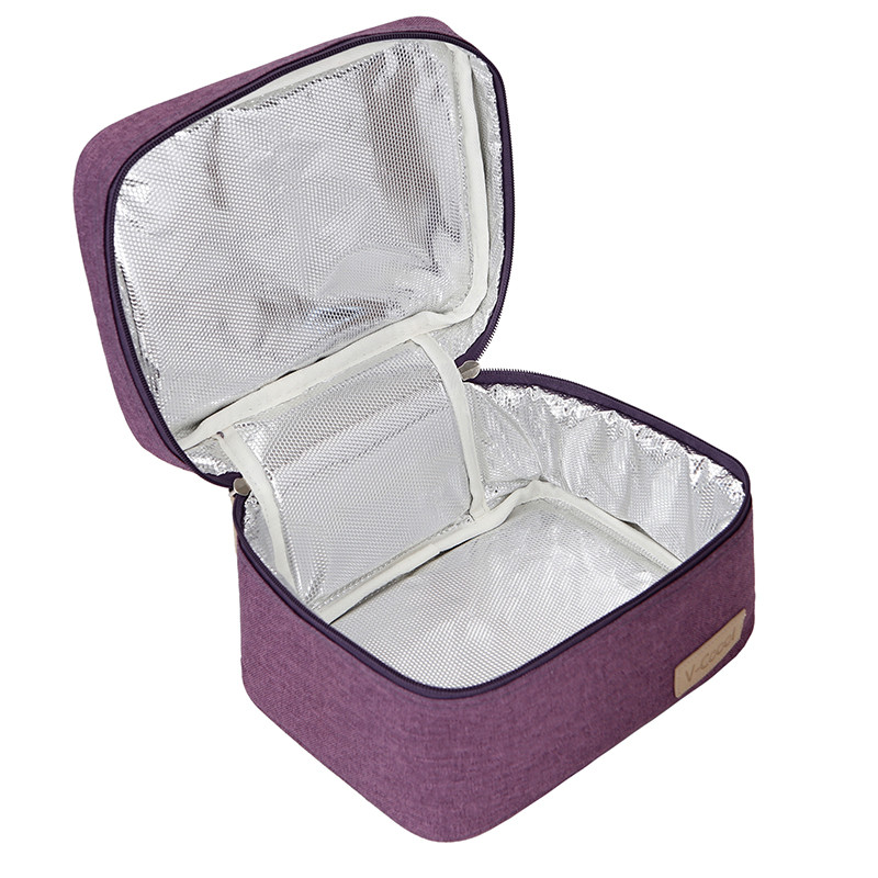 V-Coool 小号母乳保鲜包 迷你背奶包 保温保鲜 紫色 2个干式蓝冰 3个宽口PP储奶瓶高清大图