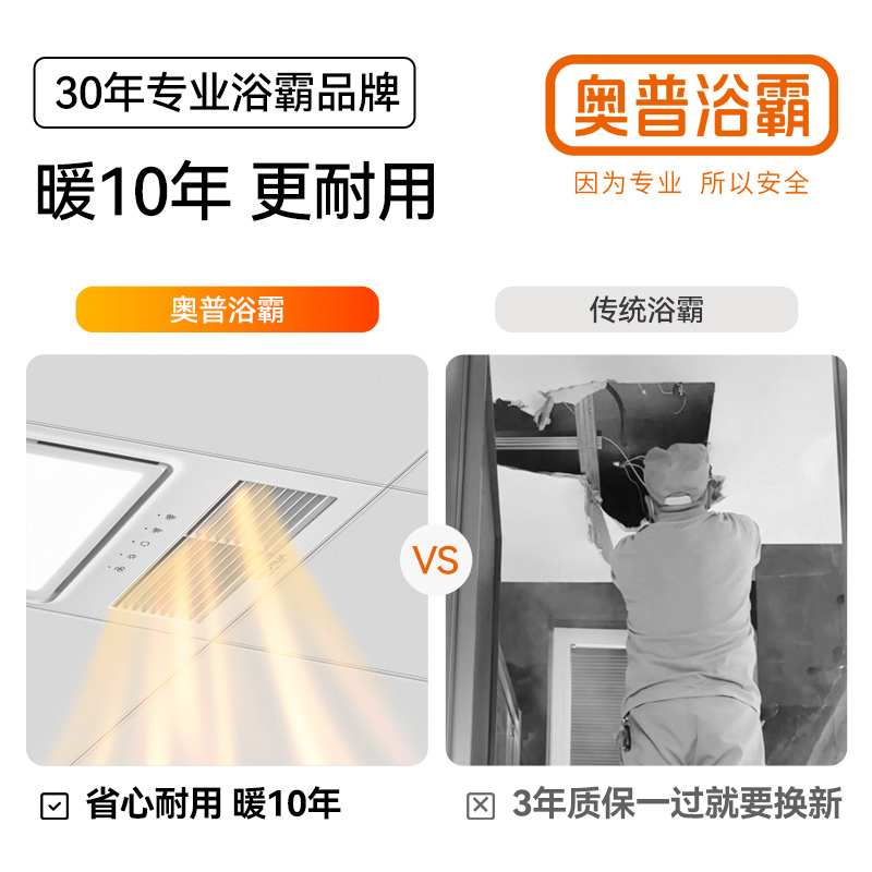奥普(AUPU)浴霸E371-Y风暖浴霸 强弱两档取暖智能干燥换气集成吊顶卫生间暖风机高清大图