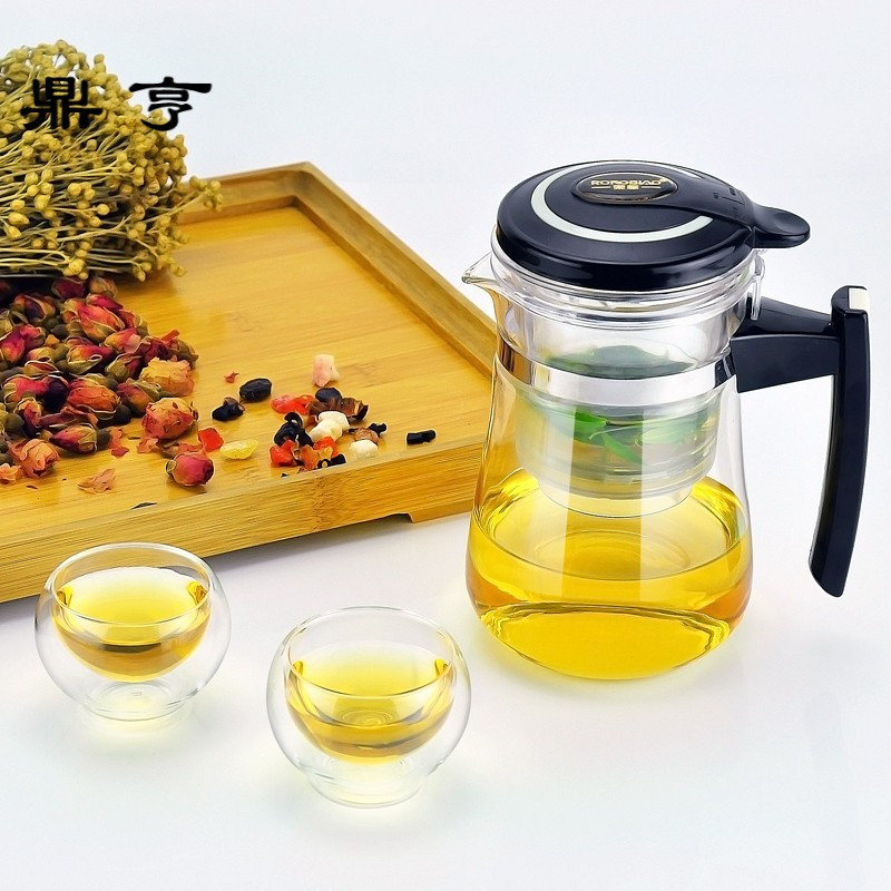 鼎亨飘逸杯玻璃茶具可拆洗过滤泡茶杯子 水滴泡茶器玲珑 保温杯