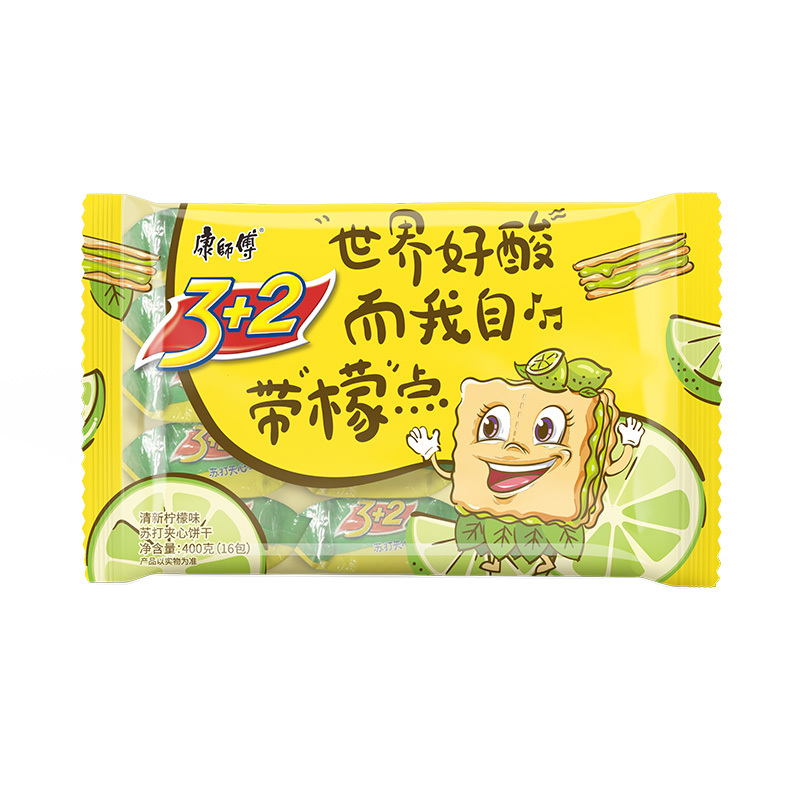 康师傅苏打饼干清新柠檬味400g办公室休闲小食美味下午茶