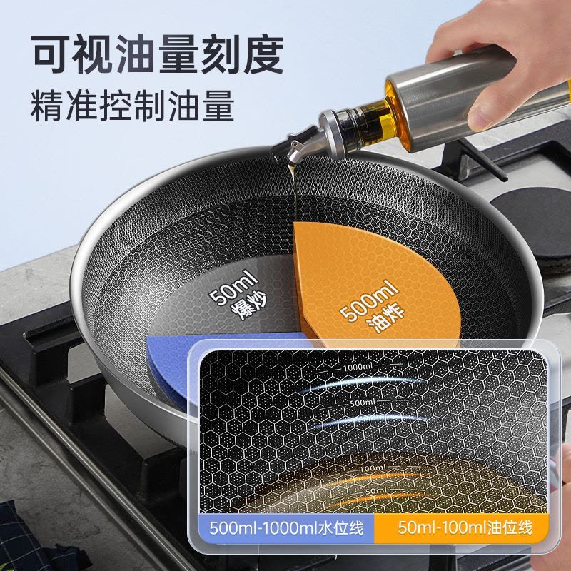 康巴赫五代抗菌不锈钢炒锅图片