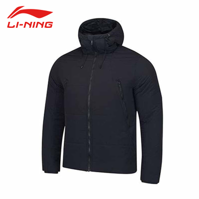 李宁（LI-NING）正品短款棉衣男冬季保暖运动舒适短棉服连帽休闲外套