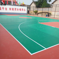 康力强漆羽毛球场弹性聚氨酯硅pu球场材料幼儿园篮球场地水性硅PU面漆 5mm一平方价格