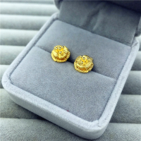 越南沙金耳钉女百搭铜镀金仿金假黄金花朵气质耳环仿过敏久不掉色 9号