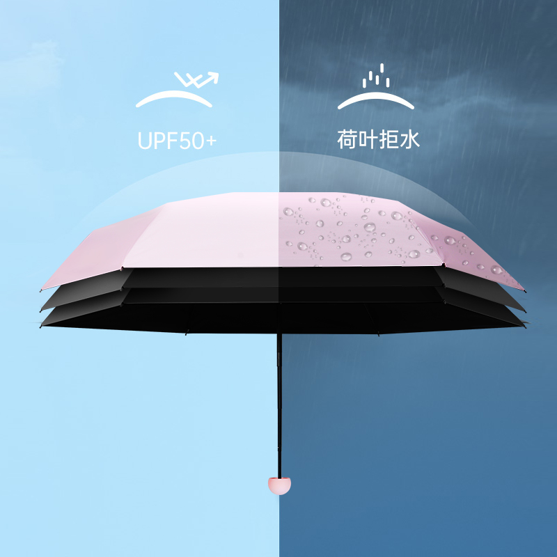 红叶(Hong Ye)太阳伞五折胶囊伞迷你口袋伞防晒防紫外线遮阳伞折叠晴雨伞女3569高清大图