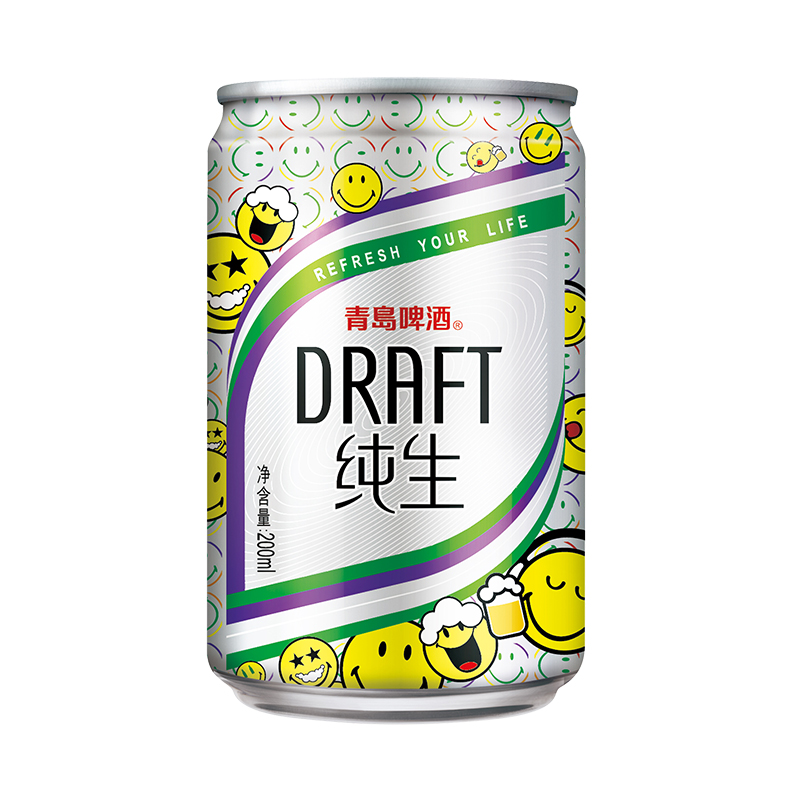 青岛啤酒(TSINGTAO)纯生200ml*24听7-8月到期