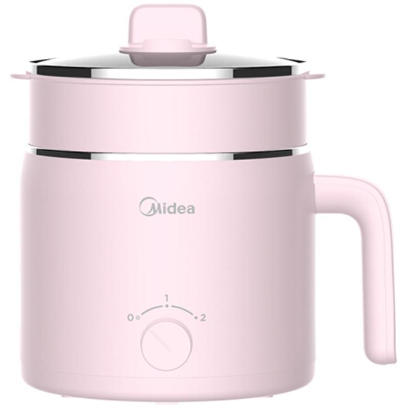 美的(Midea)电火锅MC-DY16Easy102 304不锈钢 两档火力 学生宿舍多功能迷你小煮锅自动断电电热锅