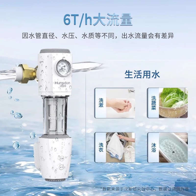 汉斯顿净水器主管道稳压型前置家用厨房过滤器HP-L40全自动款高清大图