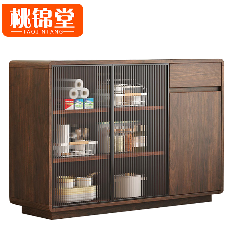 桃锦堂玻璃餐边柜高清大图