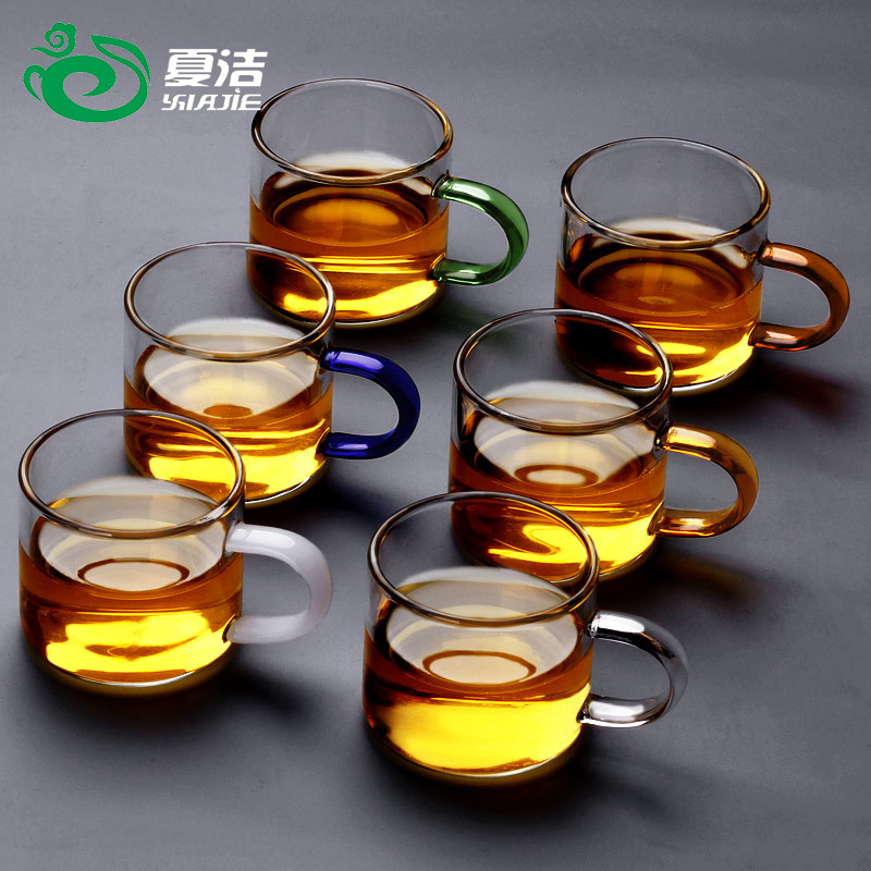 玻璃透明-小茶杯(6个装) 功夫小茶杯6只装紫砂陶瓷单个主人杯玻璃品茗杯茶具茶盏茶碗白瓷