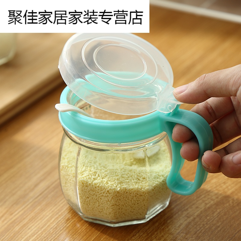 家柏饰(CORATED)厨房玻璃调味罐辣椒瓶鸡精罐收纳盒家用调料瓶佐料盒盐罐调料套装高清大图