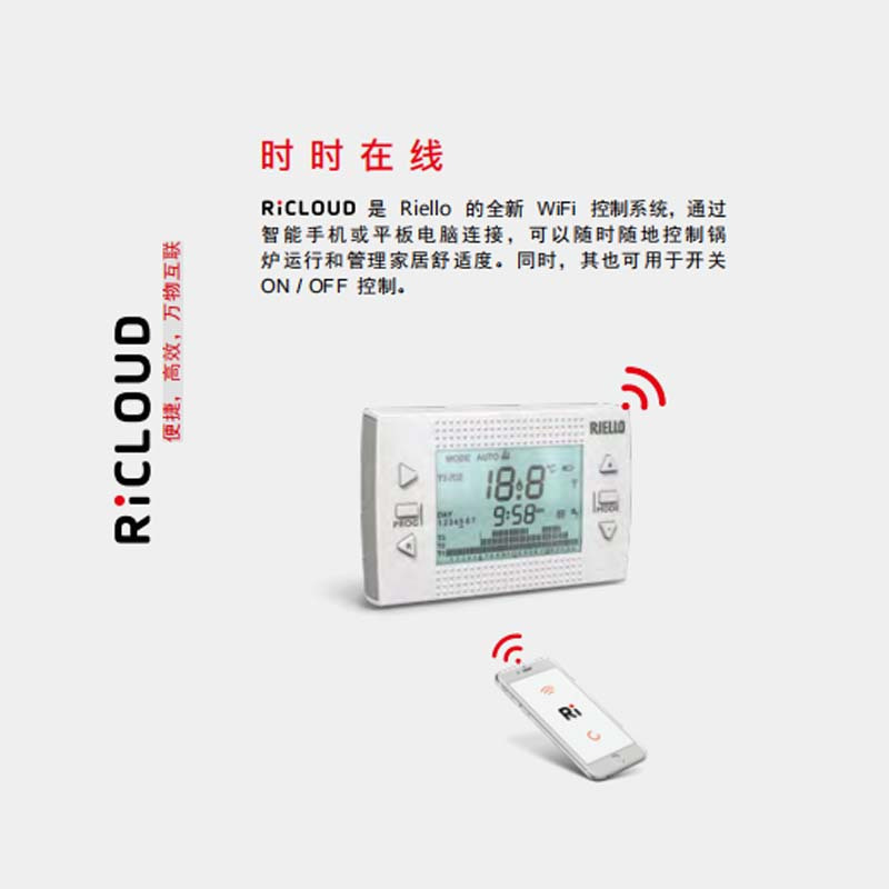 RIELLO/利雅路 壁挂炉天然气家用24KW采暖炉热水器洗浴两用地暖用燃气锅炉residence N