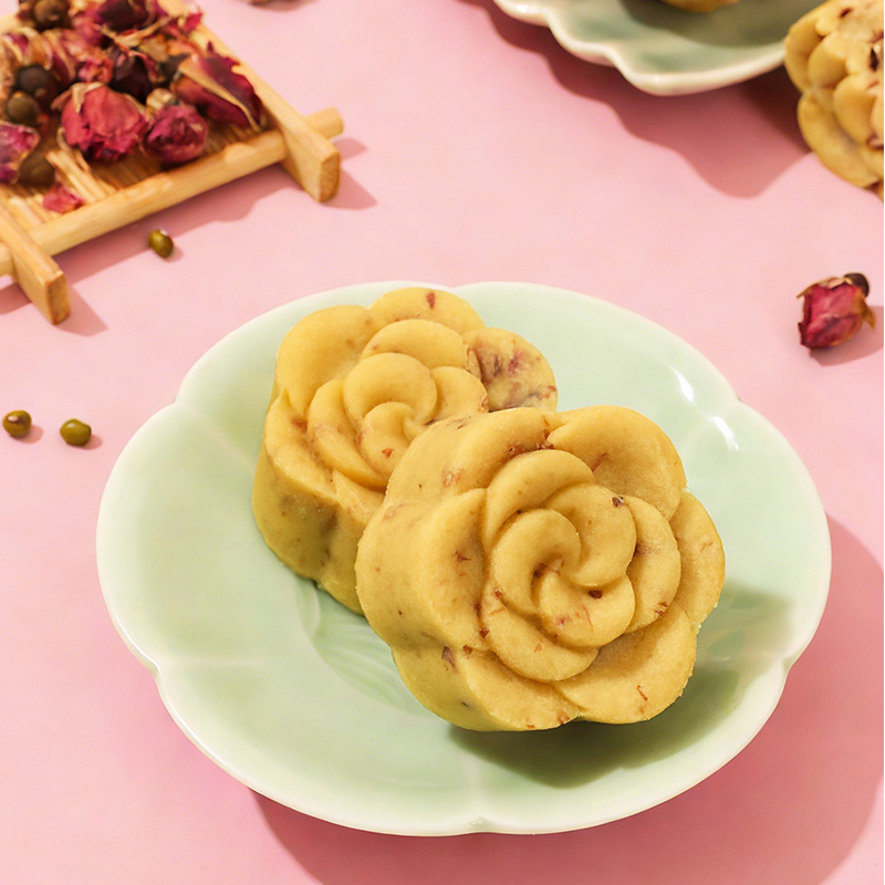 雅觅 玫瑰 绿豆糕 320g/盒高清大图