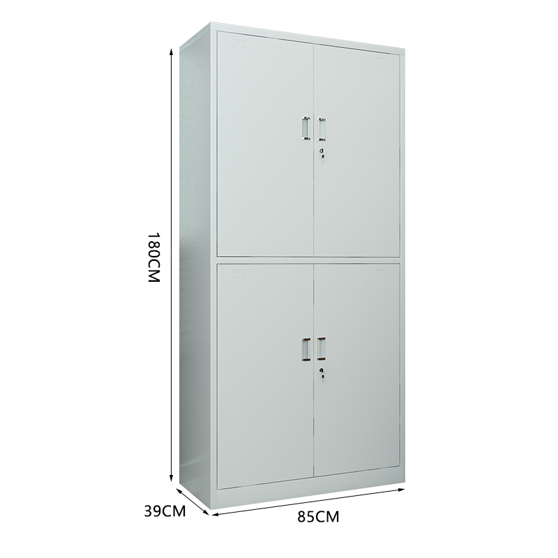 臻远ZY5062297 钢制厚板通双节文件柜 85*39*180cm(单位:台)灰白色高清大图