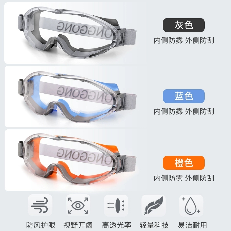 梅安护目镜防水防冲击防飞溅眼镜防雾骑行装备高清劳保防风沙眼罩高清大图