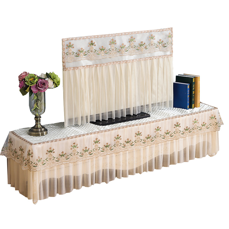 电视机罩防尘罩55英寸开机不取液晶电视布盖布65寸挂式电视机套孔雀蓝