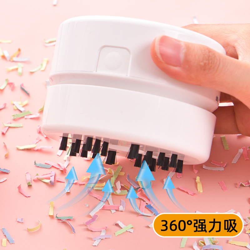 得力（deli）桌面吸尘器便携学生电动小usb自动清理橡皮擦铅笔屑清洁器迷你桌上小可充电微清理键盘吸屑机绘图纸本
