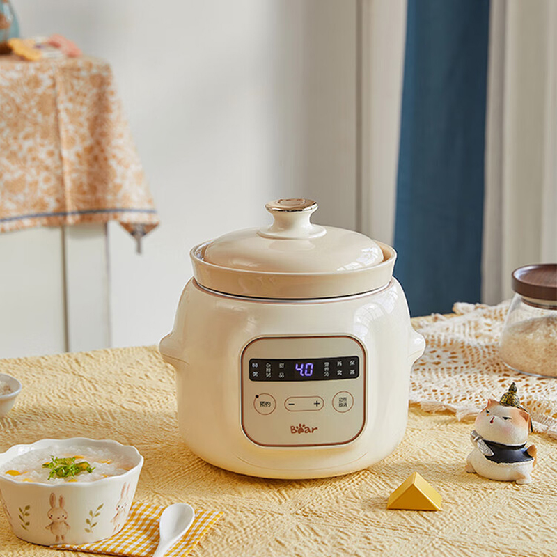 小熊(bear)电炖锅 婴儿辅食锅 bb煲辅食机炖盅电炖锅婴儿1L天然陶瓷 DDG-D10H5台高清大图