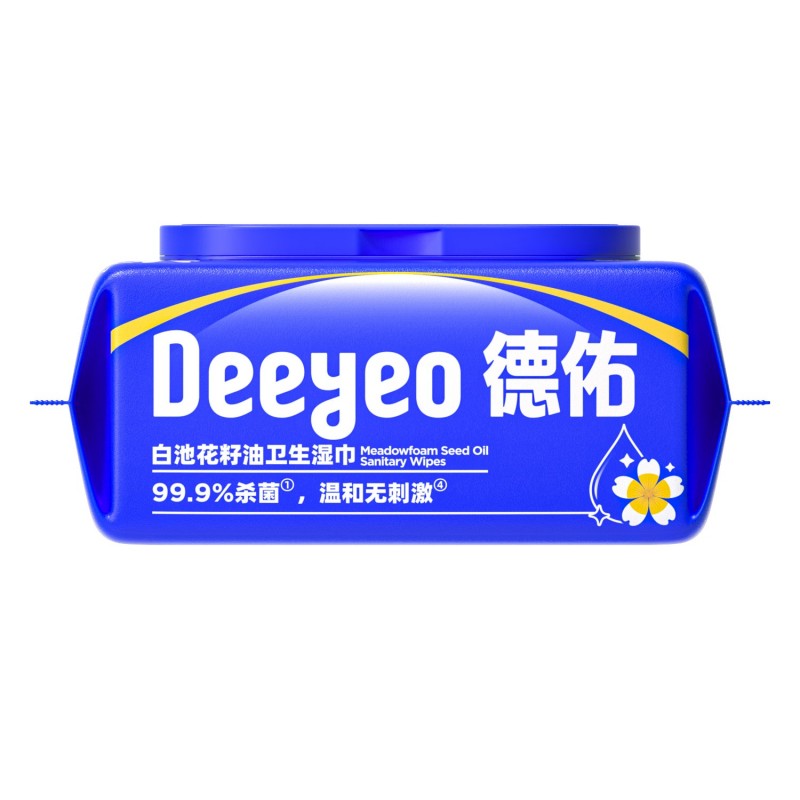 德佑卫生湿巾 白池花籽油 80片/包*12包高清大图