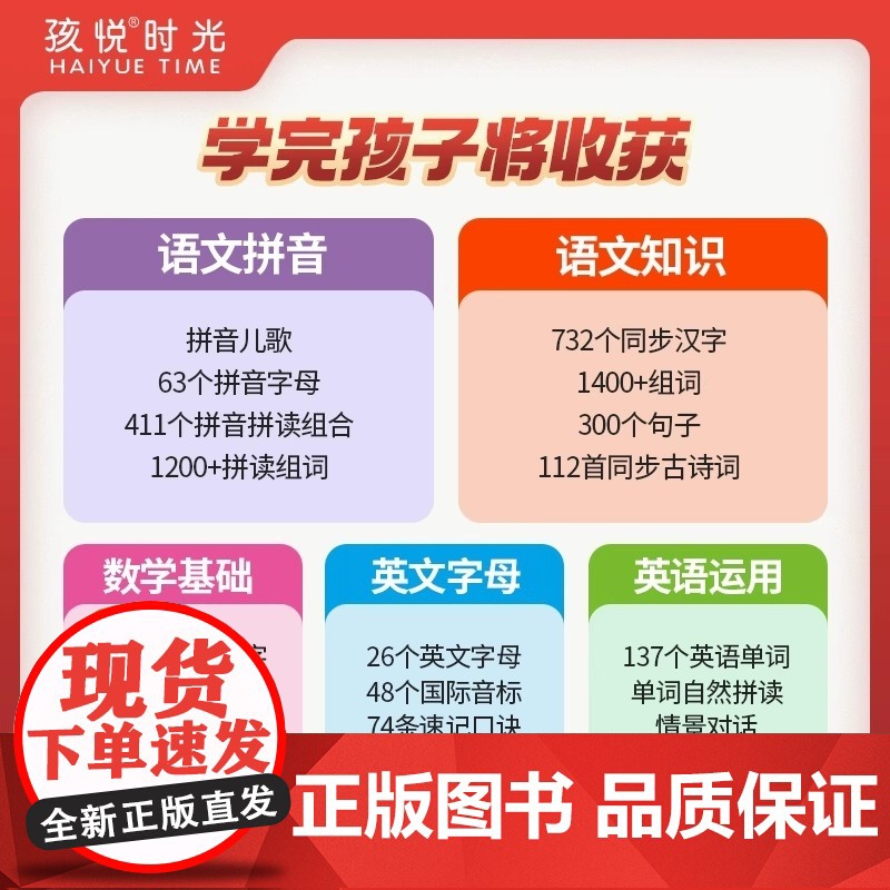 孩悦时光发声书幼小衔接60天领跑一年级发声书每天30分钟一站式解决幼小衔接难题同步2025最新教材拼音识字古诗词英语数学高清大图