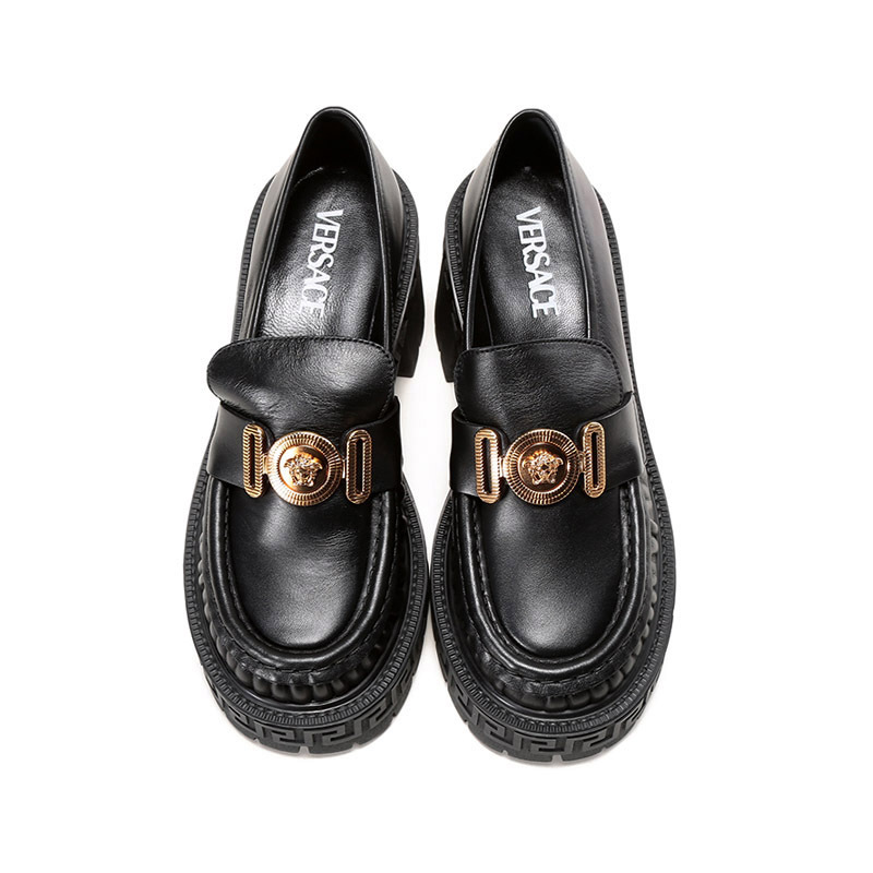 范思哲versace女士牛皮美杜莎厚底皮鞋乐福鞋10030811a02438