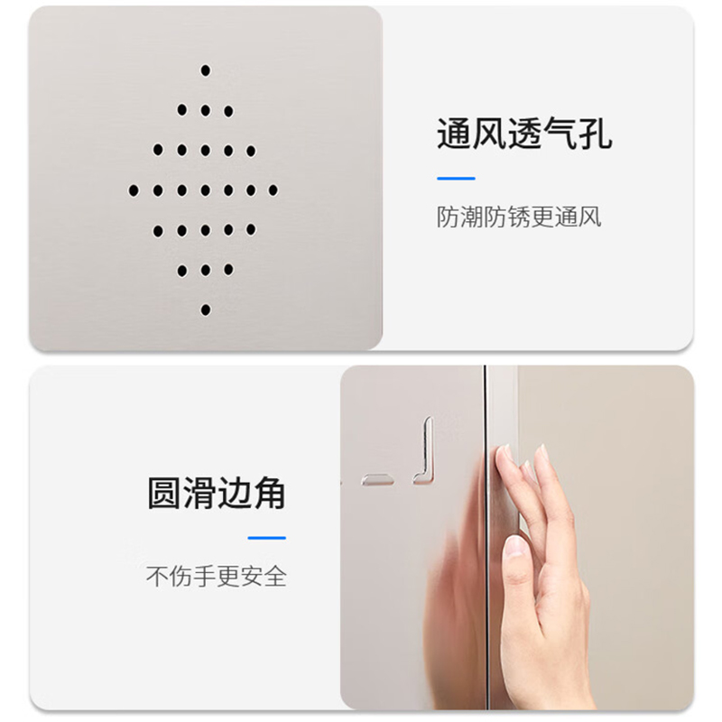 帅畅不锈钢更衣柜员工衣柜储物柜更衣室储物柜201九门储物柜(不带板)高清大图